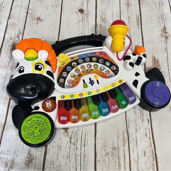 VTech Zoo Jamz Zebra Piano Musical Toy music microphone toddler baby toy - Picture 1 of 13